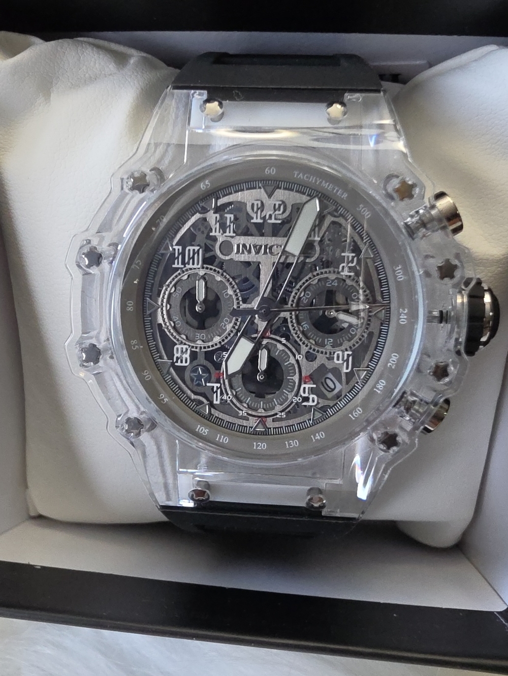 Invicta Racing Vaulthan Clear Case & skeleton face, Chronograph Watch - 44mm